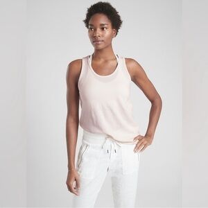 Athleta Organic Cotton Daily Tank Top Scoop Neck Shellfish Pink Size Large Women